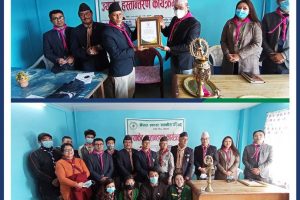 सांग्रिला डेभलपमेन्ट बैंकद्वारा नेपाल स्काउट मध्यपुर थिमिलाई ज्याकेट हस्तान्तरण