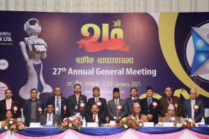 नेपाल एसबिआई बैंकको २७औँ वार्षिक साधारणसभा सम्पन्न शेयरधनीलाई लाभाशं पारित