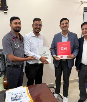 आइजीआई प्रुडेन्सियल इन्स्योरेन्स लिमिटेड र Kathmandu National Medical College and Teaching Hospital/SB Health Care Pvt. Ltd बीच नगदरहित सेवा प्रदान गर्ने सम्झौता