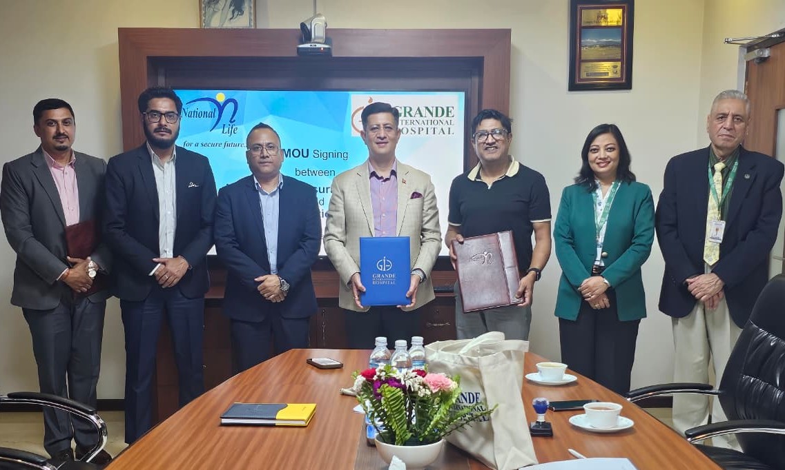 नेशनल लाइफ इन्स्योरेन्स र ग्राण्डी हस्पिटलबीच स्वास्थ्य सेवा सम्झौता