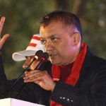 कांग्रेस सभापतिका उम्मेदवार गगन थापाद्वारा मतदातासँग मत माग्दै